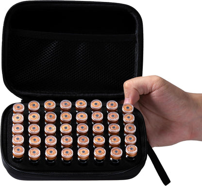 40 Slots, Peptide Case 3Ml for Fridge, Fits 1-3Ml Vial Storage for Peptide, Insulin, GLP-1 Etc,With Hand Strap and Logo,Black, Case Only