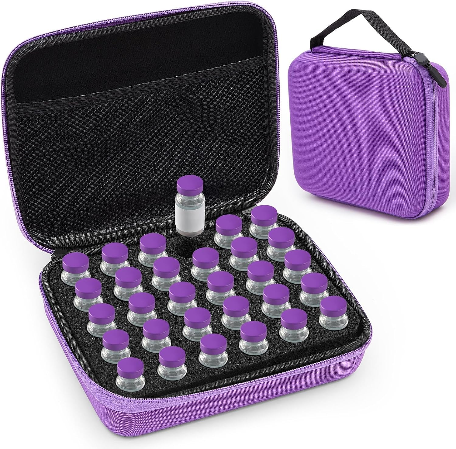 30 Slots Insulin Peptide Fridge Carrying Case Vial Holder Storage Protector Bag, Fits Standard 10Ml Vials, Insulin Cooler Travel Kits Case Organizer Diabetes Protector(Purple)