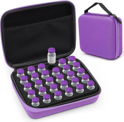 30 Slots Insulin Peptide Fridge Carrying Case Vial Holder Storage Protector Bag, Fits Standard 10Ml Vials, Insulin Cooler Travel Kits Case Organizer Diabetes Protector(Purple)