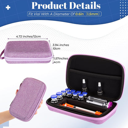 Peptide Case, Bac Water for Peptides, Glp1, Peptide Case for Fridge, 3Ml Vial Storage Cases, Insulin Vial Holder, Fridge Freezer Travel, Only Box(Purple,Classic,8X3Ml+2X10Ml+1X30Ml)