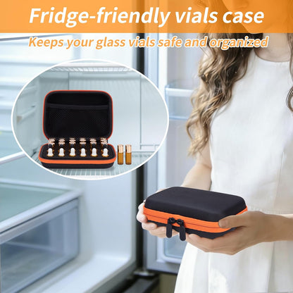 Stylish Rose Red Vial Storage Case - 30 Slots for 1-3ML Bottles, Perfect for Peptides, Insulin, and Essential Oils