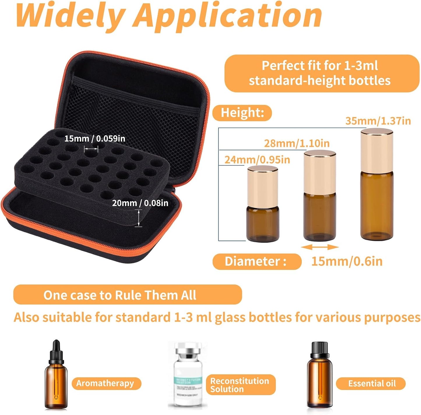Stylish Rose Red Vial Storage Case - 30 Slots for 1-3ML Bottles, Perfect for Peptides, Insulin, and Essential Oils