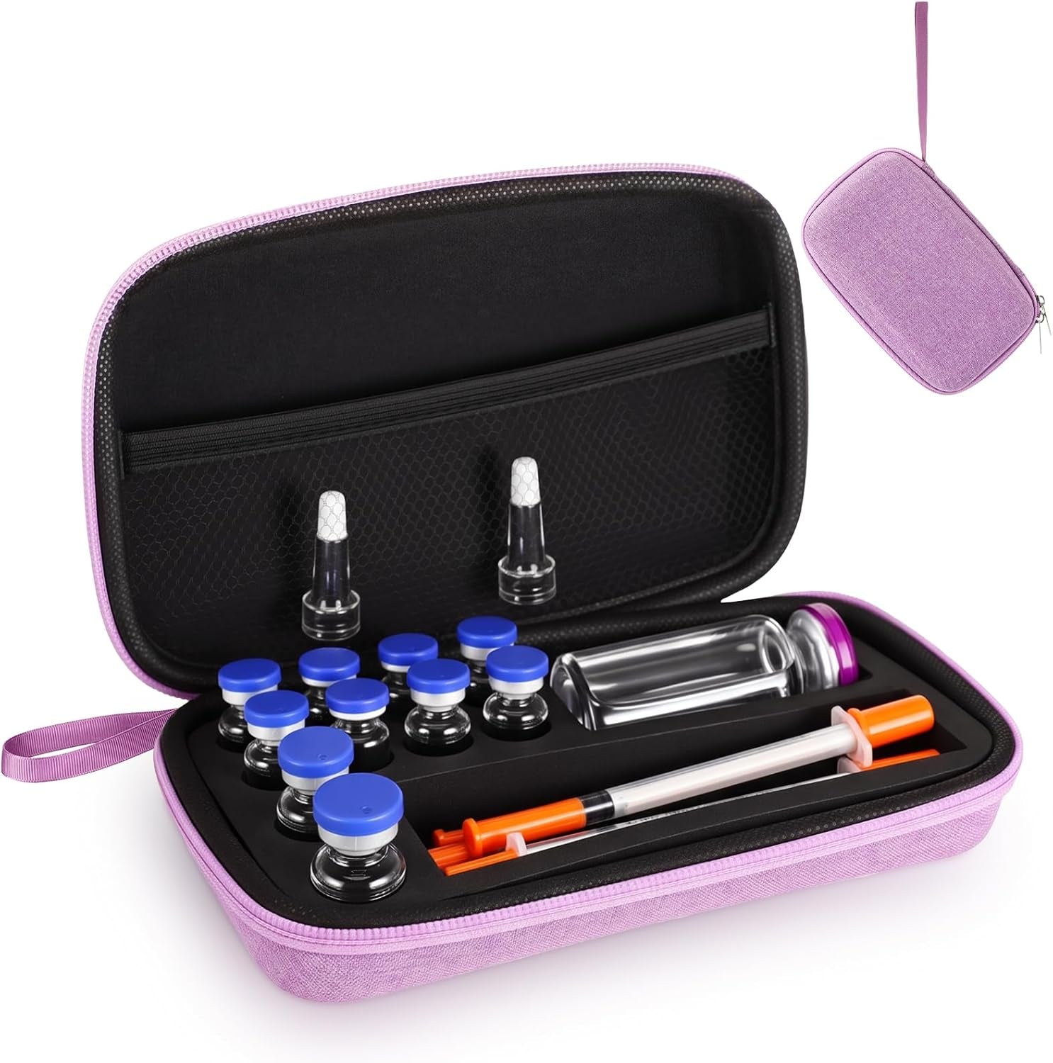 Peptide Case, Bac Water for Peptides, Glp1, Peptide Case for Fridge, 3Ml Vial Storage Cases, Insulin Vial Holder, Fridge Freezer Travel, Only Box(Purple,Classic,8X3Ml+2X10Ml+1X30Ml)