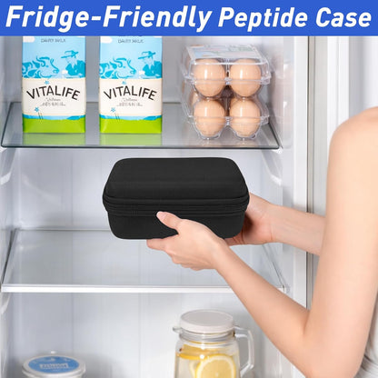 3/5/10ML Peptide Case – 15-Slot Peptide Organizer with Mesh Pocket, Fits 3Ml 5Ml and 10Ml Vials Bottles, Peptide Storage Case for Fridge (Bag Only)
