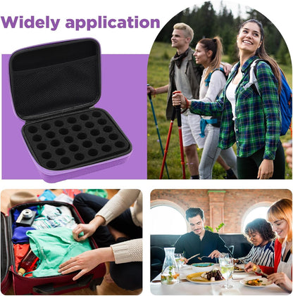 30 Slots Insulin Peptide Fridge Carrying Case Vial Holder Storage Protector Bag, Fits Standard 10Ml Vials, Insulin Cooler Travel Kits Case Organizer Diabetes Protector(Purple)