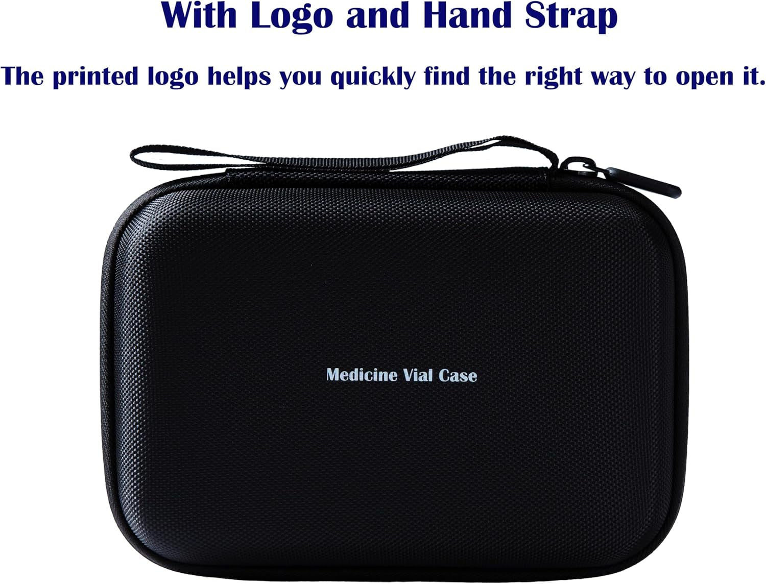 40 Slots, Peptide Case 3Ml for Fridge, Fits 1-3Ml Vial Storage for Peptide, Insulin, GLP-1 Etc,With Hand Strap and Logo,Black, Case Only