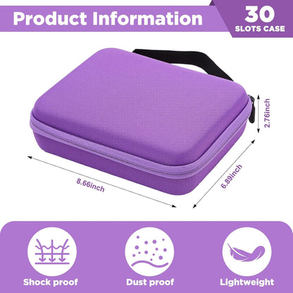 30 Slots Insulin Peptide Fridge Carrying Case Vial Holder Storage Protector Bag, Fits Standard 10Ml Vials, Insulin Cooler Travel Kits Case Organizer Diabetes Protector(Purple)