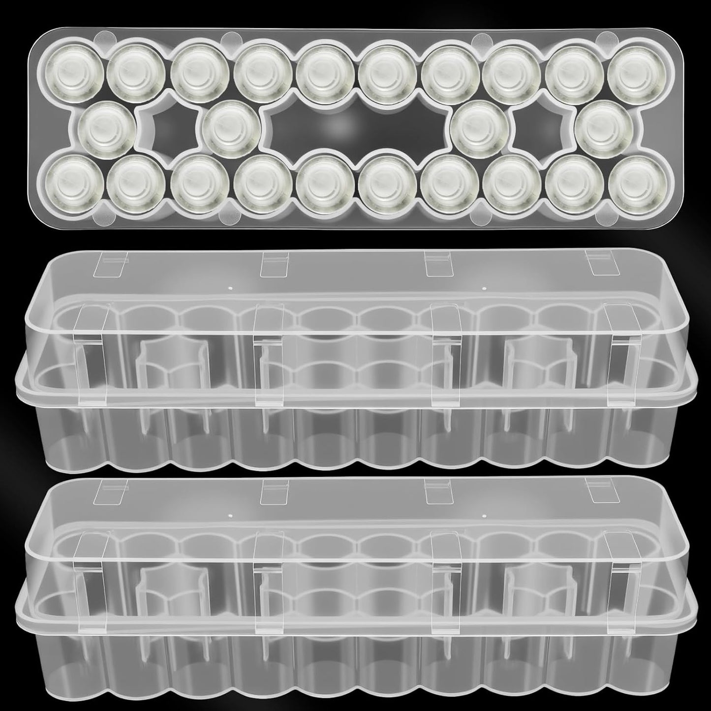 3 Pack Peptide Case for Fridge 24 Slot 3Ml Vials Organizer Stackable Vial Storage Case Insulin Bottle Holder Set Transparent Vial Holder for Refrigerator Organizer Solution Travel Home Portable