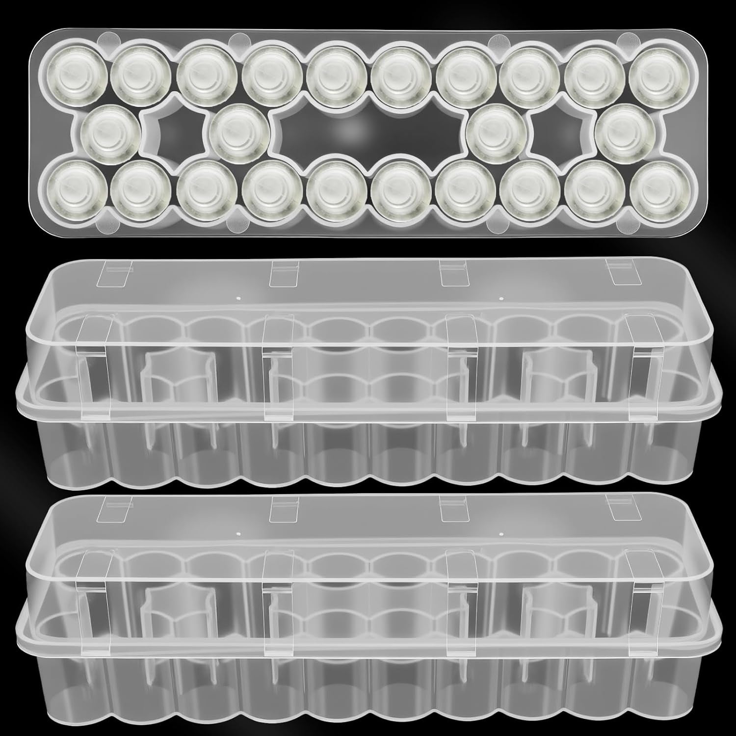 3 Pack Peptide Case for Fridge 24 Slot 3Ml Vials Organizer Stackable Vial Storage Case Insulin Bottle Holder Set Transparent Vial Holder for Refrigerator Organizer Solution Travel Home Portable