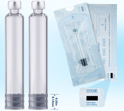 60 Unit Peptide Pen Injector with Protect Case and 2Pcs 3Ml Cartridges | Blue Reusable Metal Research Injection Pen, Precision Dose Adjustment